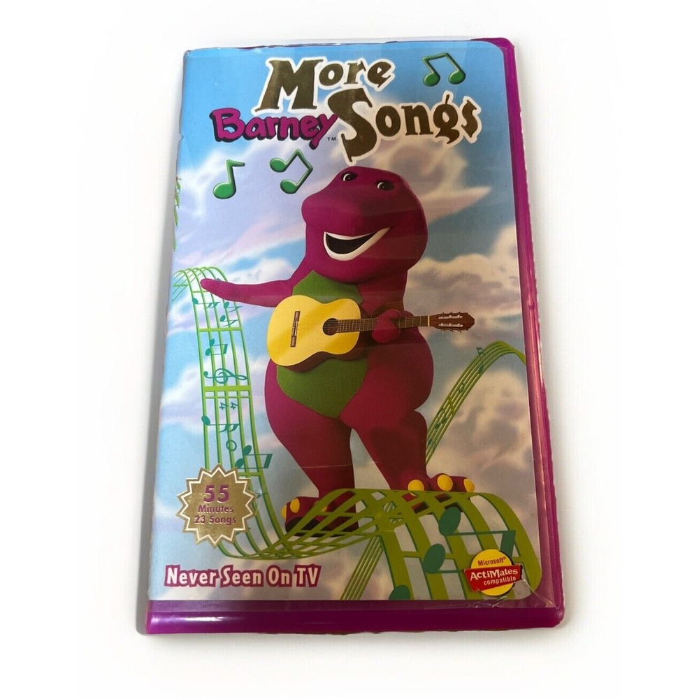 MORE BARNEY SONGS, VHS, NEVER SEEN ON TV CLAM SHELL RARE 55 MINS 23 SONGS